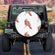 Funny Red Cardinal Bird On Light Background Spare Tire Cover - Jeep Tire Covers
