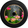 Jeep Wrangler JL Backup Camera Lotus Blossom Waterfall Rain Flowers Jeep Spare Tire Cover 327 - Jeep Tire Covers