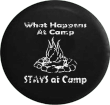 Distressed - What Happens at Camp Stays at Camp Campfire Travel Vacation Jeep Camper Spare Tire Cover J281 Custom Size - Jeep Tire Covers
