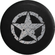 Oscar Mike Military Jeep Star Diamond Plate Steel Jeep Camper Spare Tire Cover Custom Size - V641 - Jeep Tire Covers