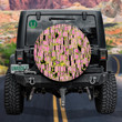 Psychedelic Acid Background In Black And Pink Design Spare Tire Cover - Jeep Tire Covers