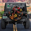 Embroidery Chicken Rooster And Beautiful Sunflowers Spare Tire Cover - Jeep Tire Covers