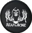 Reap The Bone Antlers Skull Offroad Ornamental On Black Spare Tire Cover - Jeep Tire Covers
