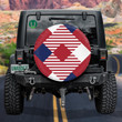 Abstract American Flag Colors Geometric Pattern Spare Tire Cover - Jeep Tire Covers