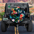 Multicolor Garden With Floral Watermelon Peony And Leaves Spare Tire Cover - Jeep Tire Covers