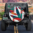 Hand Drawing Tropical Banana Leaves And Dots Hippie Pattern Spare Tire Cover - Jeep Tire Covers