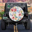 Beautiful English Rose Spring Flower Garden Vintage Design Spare Tire Cover - Jeep Tire Covers
