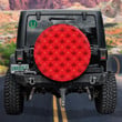 Red Polka Dots And Canada Maple Leaves Pattern Spare Tire Cover - Jeep Tire Covers