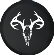 Deer Skull Antlers Hunting Archery Bone Collector Offroad On Black Spare Tire Cover - Jeep Tire Covers