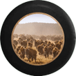 Spare Tire Cover Illustration With Bulls Running - Jeep Tire Covers