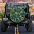 Leopards With Women And Tropical Leaves Spare Tire Cover - Jeep Tire Covers