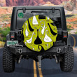 Hand Drawn Funny Duck Family On Green Spare Tire Cover - Jeep Tire Covers