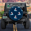 Hand Drawing Big Mouth Shark In Dark Blue Ocean Design Spare Tire Cover - Jeep Tire Covers