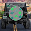 Bright Leaves Of Maple Oak Berries On Gray Background Spare Tire Cover - Jeep Tire Covers