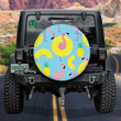 Cute Flamingo And Yellow Slide Pineapple Spare Tire Cover - Jeep Tire Covers