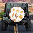 Brown And Orange Autumn Leaves Plaid Silhouette Spare Tire Cover - Jeep Tire Covers