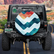 Abstract Watercolor Wavy In Grunge Effect Pattern Spare Tire Cover - Jeep Tire Covers