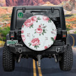 Vintage Floral Pattern Blooming English Rose Themed Design Spare Tire Cover - Jeep Tire Covers