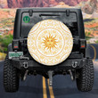 Celestial Baroque Yellow With Sun Face Spare Tire Cover - Jeep Tire Covers