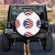 Monochrome Style With American Flag Circle Badge Pattern Spare Tire Cover - Jeep Tire Covers
