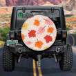 Pastel Pink Red And Orange Maple Leaves Pattern Spare Tire Cover - Jeep Tire Covers