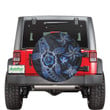 Kanaka Map Hibiscus Plumeria Turtle Art Blue Polynesian Spare Tire Cover - Jeep Tire Covers