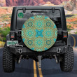 Simple Colorful Symmetric Mandala Ornament Of Doodle Lace Spare Tire Cover - Jeep Tire Covers