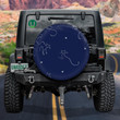 Abstract Cats Drawn By One Line On Blue Spare Tire Cover - Jeep Tire Covers