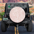Vintage Floral Paisley Pattern Asian Textile Pink Background Spare Tire Cover - Jeep Tire Covers
