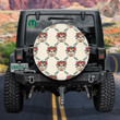 Sugar Skull Mexican With Floral Wreath Spare Tire Cover - Jeep Tire Covers