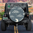 Clear Night Sky With Moon Cloud And Star Spare Tire Cover - Jeep Tire Covers