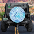 Abstract Watercolor Starry Stars In Blue Texture Spare Tire Cover - Jeep Tire Covers