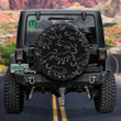 Trendy Animal Fashionable Wild Leopard Black Background Spare Tire Cover - Jeep Tire Covers