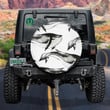 Black White Pattern Of Amazing Whale Watercolor Design Spare Tire Cover - Jeep Tire Covers