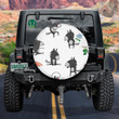 Cute Cartoon Wolves On A White Background Spare Tire Cover - Jeep Tire Covers