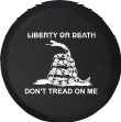 Liberty Or Death Don't Tread On Me Snake Offroad On Black Spare Tire Cover - Jeep Tire Covers
