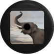 African Grey Elephant Trunk Up Spare Tire Cover - Jeep Tire Covers