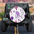 Fantasy Purple Mushroom Monster Pattern Psychedelic Style Spare Tire Cover - Jeep Tire Covers