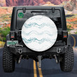 Cool Design Hand Painted Green Waves Pattern Spare Tire Cover - Jeep Tire Covers