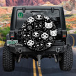 Depicting Magical Symbols Of Witchcraft Cats Spare Tire Cover - Jeep Tire Covers