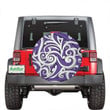 Enjoyable Polynesian Maori Ethnic Ornament Violet Hawaii Spare Tire Cover - Jeep Tire Covers