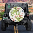 Hand Drawn Bamboo Sakura And Butterflies Spare Tire Cover - Jeep Tire Covers
