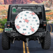 Cute Swimming Pink Turtles On White Spare Tire Cover - Jeep Tire Covers