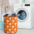 Orange Hawaiian Palm Tree Print Laundry Basket