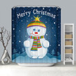 Cute Snowman Doll Merry Christmas Shower Curtains Bathroom Decor