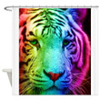 Rainbow Tiger     Shower Curtain Water Repellent Treatment Modern Home Bathroom Decor