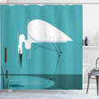 Bird Stands On Lake Shore Shower Curtain