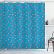Hearts With Stars And Dots Pattern Shower Curtain Home Decor