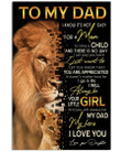 Personalized Lion Dad Canvas, Best Gift For Father's Day From Daughter, To My Dad I Know It's Not Easy For A Man Canvas - ATMTEE