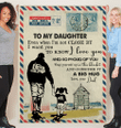 To My Daughter, Trucker, Even When I'm Not Close By Air Mail Fleece Blanket - ATMTEE